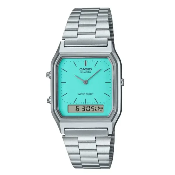 Casio Vintage Tiffany Silver Dial Watch AQ-230A-2A2MQY