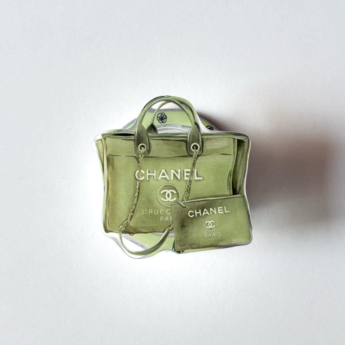 Chanel Tote Bag Green Magsafe Phone Grip - Image 1