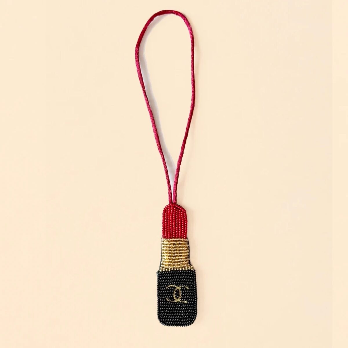 Chanel Rouge Handmade Beaded Charm - Image 1