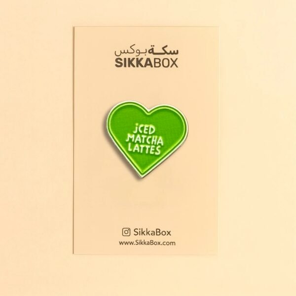 Iced Matcha Heart Metal Sticker