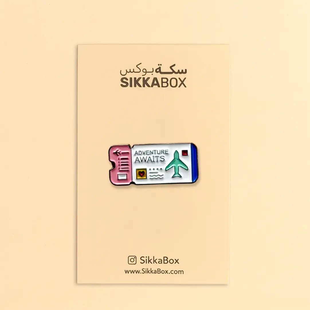 adventureawaitpink-2 Adventure Awaits Pink Metal Sticker - الصورة 1