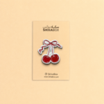 Cherry Ribbon Metal Sticker