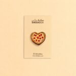 Heart Pizza Metal Sticker