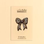 Leopard Bow Metal Sticker