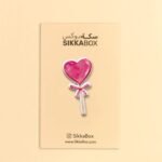 Pink Heart Lollipop Metal Sticker