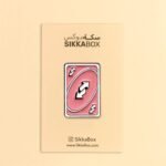 UNO Reverse Card Pink Metal Sticker