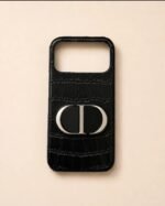 Black Croc-Leather Phone Case - Image 4
