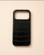 Black Croc-Leather Phone Case